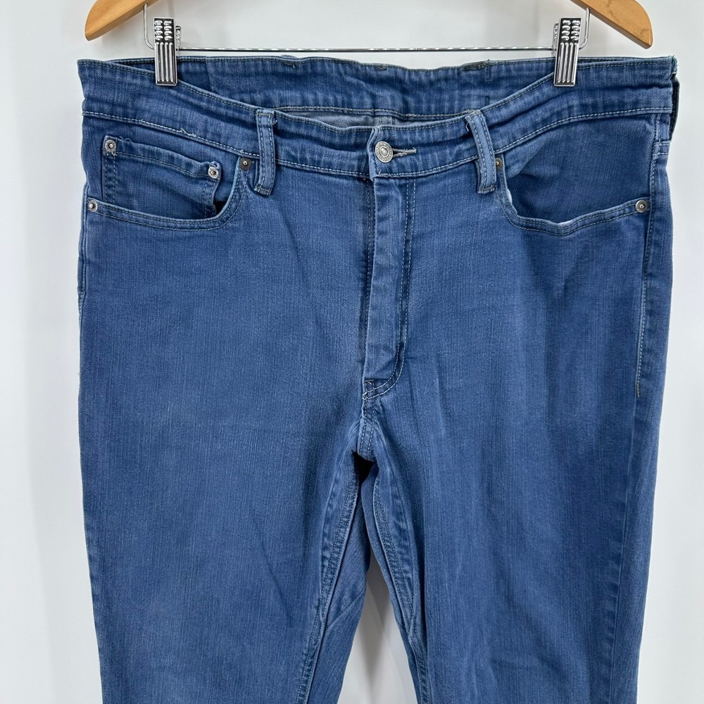 Levi's 511 Slim Fit Jeans Mens 38x32 Blue Denim Mid Rise Stretch Skinny Leg Logo